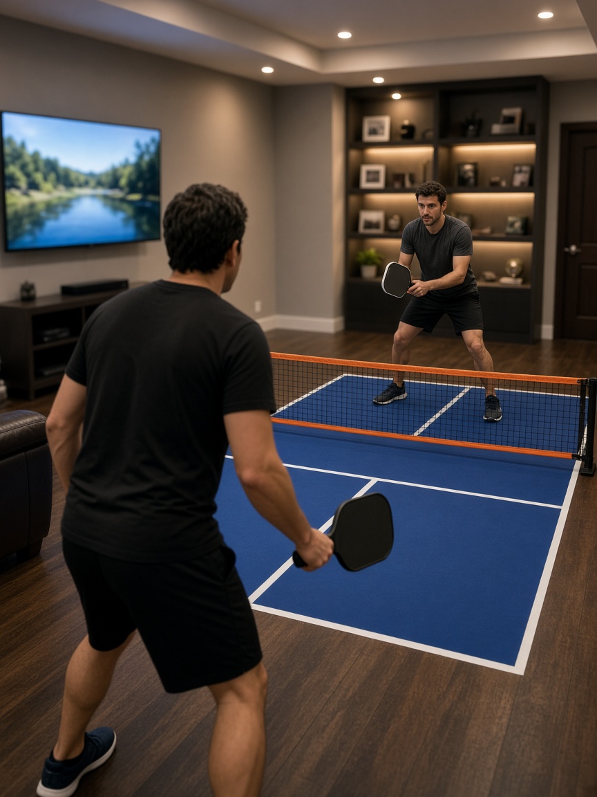 A game on the morviK court in a game room